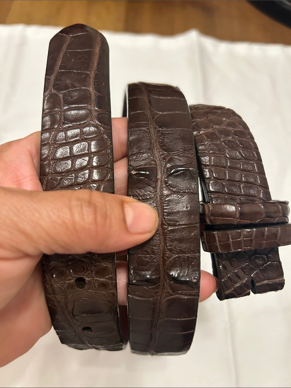 Paul Stuart Genuine Hornback Alligator/crocodile belt strap ONLY Size34